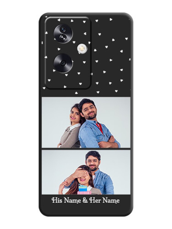 Custom Miniature Love Symbols with Name On Space Black Custom Soft Matte Mobile Back Cover - Oppo A79 5G