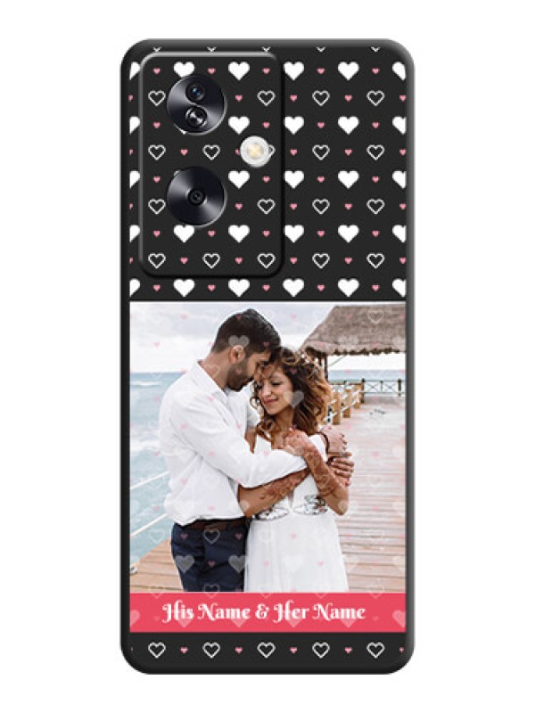 Custom White Color Love Symbols with Text Design on Photo On Space Black Custom Soft Matte Mobile Back Cover - Oppo A79 5G