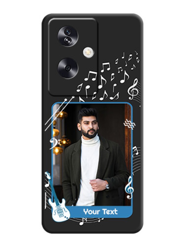 Custom Musical Theme Design with Text on Photo On Space Black Custom Soft Matte Mobile Back Cover - Oppo A79 5G