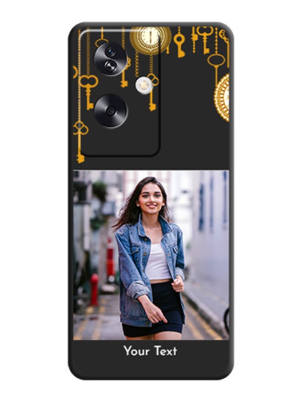 Custom Decorative Design with Text On Space Black Custom Soft Matte Mobile Back Cover - Oppo A79 5G