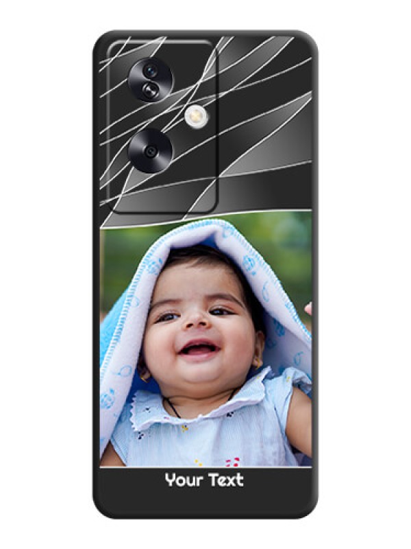 Custom Mixed Wave Lines on Photo On Space Black Custom Soft Matte Mobile Back Cover - Oppo A79 5G