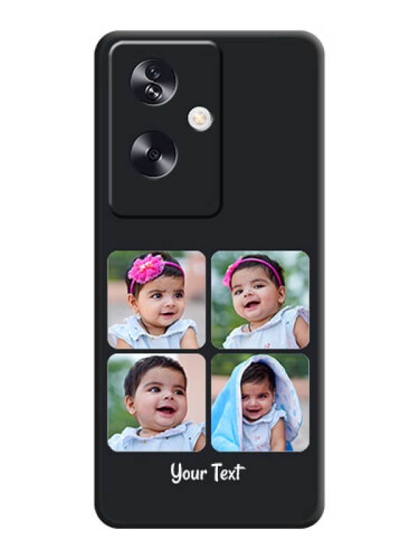 Custom Floral Art with 6 Image Holder on Photo On Space Black Custom Soft Matte Mobile Back Cover - Oppo A79 5G