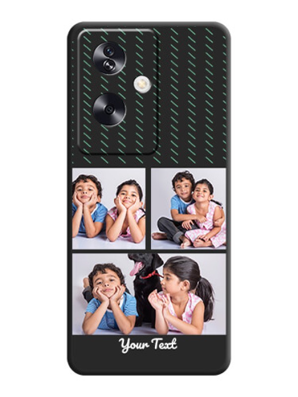 Custom Cross Dotted Pattern with 2 Image Holder On Space Black Custom Soft Matte Mobile Back Cover - Oppo A79 5G