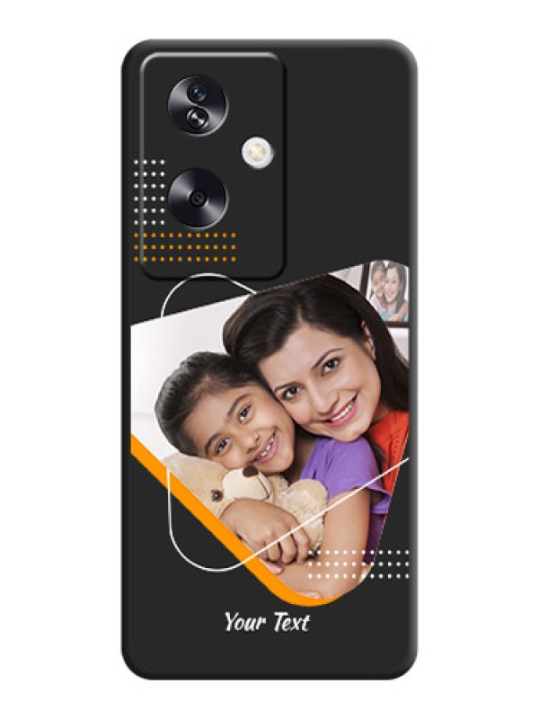 Custom Yellow Triangle on Photo On Space Black Custom Soft Matte Mobile Back Cover - Oppo A79 5G