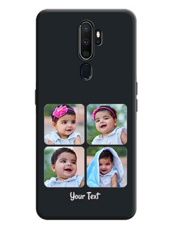 Custom Floral Art with 6 Image Holder - Photo on Space Black Soft Matte Mobile Case - Oppo A9 2020