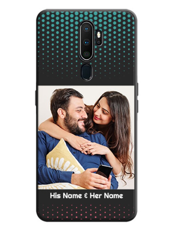 Custom Faded Dots with Grunge Photo Frame and Text on Space Black Custom Soft Matte Phone Cases - Oppo A9 2020