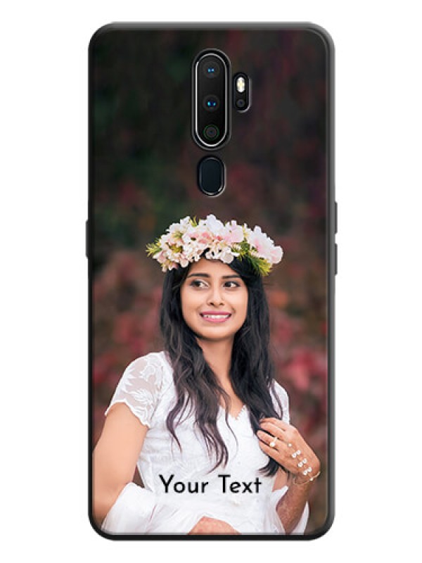 Custom Full Single Pic Upload With Text On Space Black Personalized Soft Matte Phone Covers -Oppo A9 2020