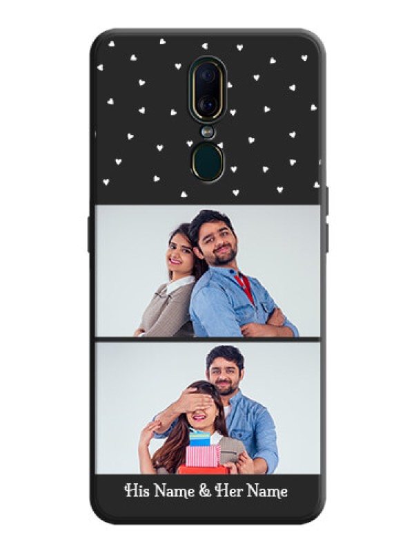 Custom Miniature Love Symbols with Name on Space Black Custom Soft Matte Back Cover - Oppo A9