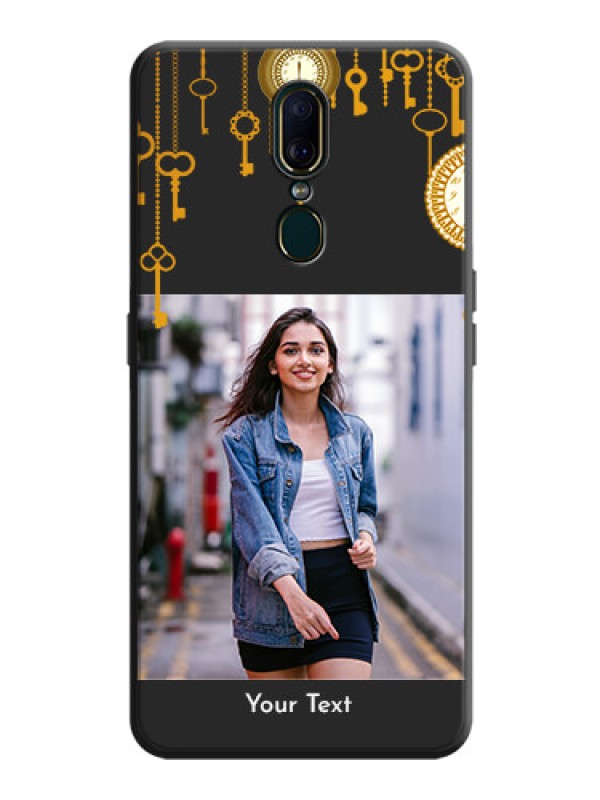 Custom Decorative Design with Text on Space Black Custom Soft Matte Back Cover - Oppo A9