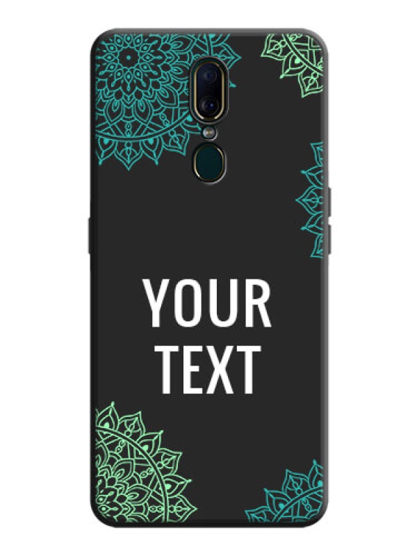 Custom Your Name with Floral Design on Space Black Custom Soft Matte Back Cover - Oppo A9