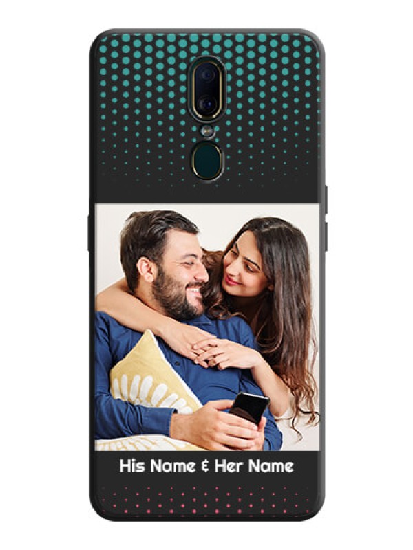 Custom Faded Dots with Grunge Photo Frame and Text on Space Black Custom Soft Matte Phone Cases - Oppo A9