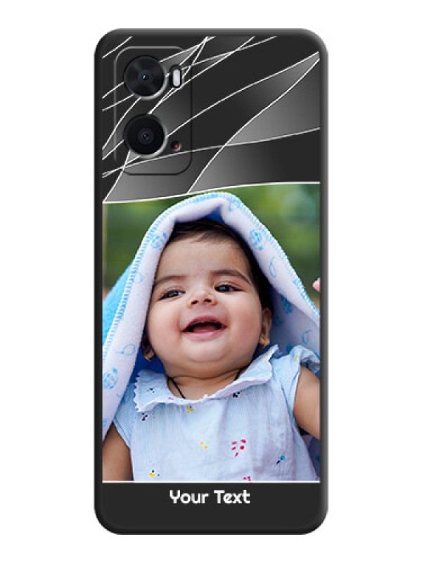 Custom Mixed Wave Lines on Photo on Space Black Soft Matte Mobile Cover - Oppo A96