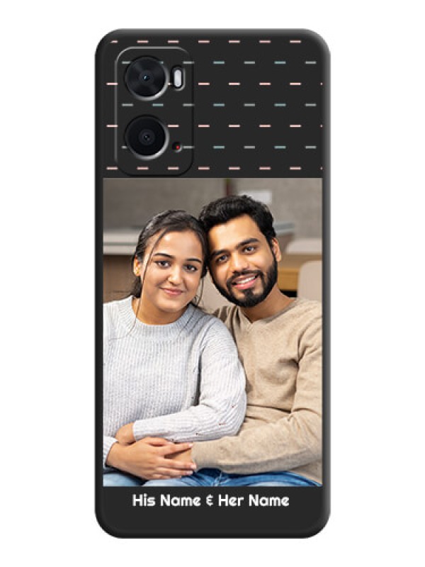 Custom Line Pattern Design with Text on Space Black Custom Soft Matte Phone Back Cover - Oppo A96