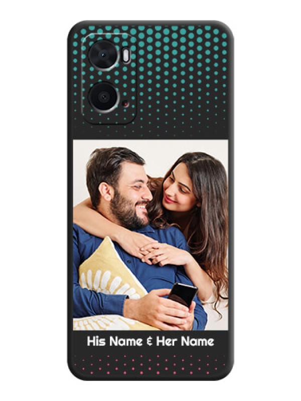 Custom Faded Dots with Grunge Photo Frame and Text on Space Black Custom Soft Matte Phone Cases - Oppo A96