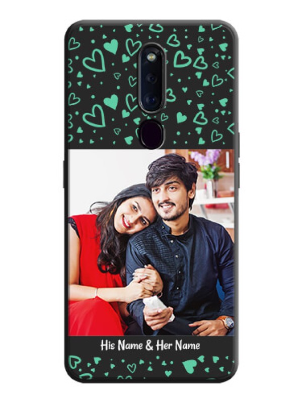 Custom Sea Green Indefinite Love Pattern - Photo on Space Black Soft Matte Mobile Cover - Oppo F11 Pro