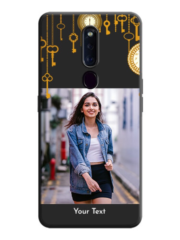 Custom Decorative Design with Text on Space Black Custom Soft Matte Back Cover - Oppo F11 Pro