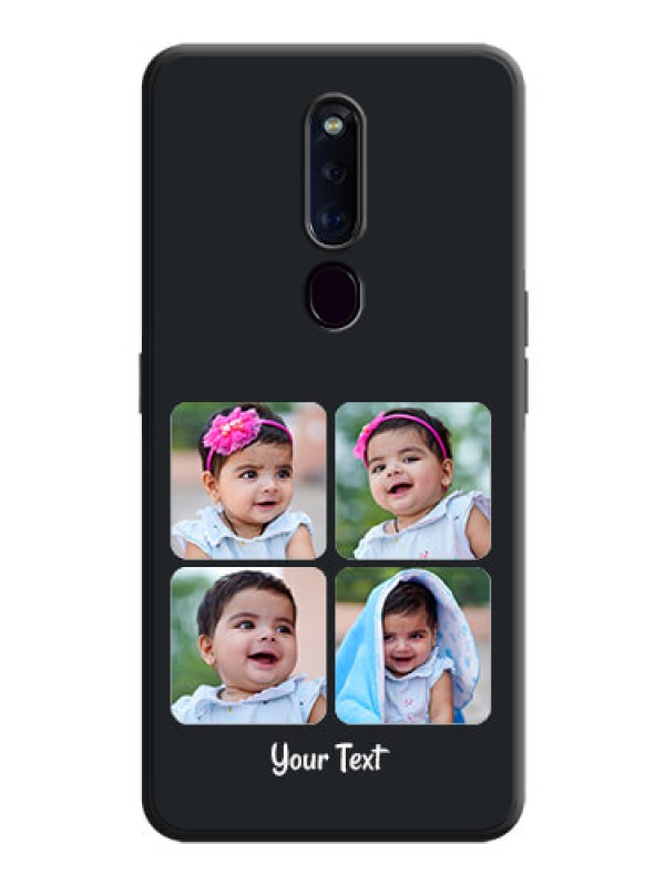 Custom Floral Art with 6 Image Holder - Photo on Space Black Soft Matte Mobile Case - Oppo F11 Pro