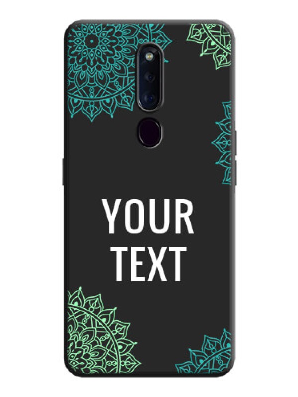 Custom Your Name with Floral Design on Space Black Custom Soft Matte Back Cover - Oppo F11 Pro