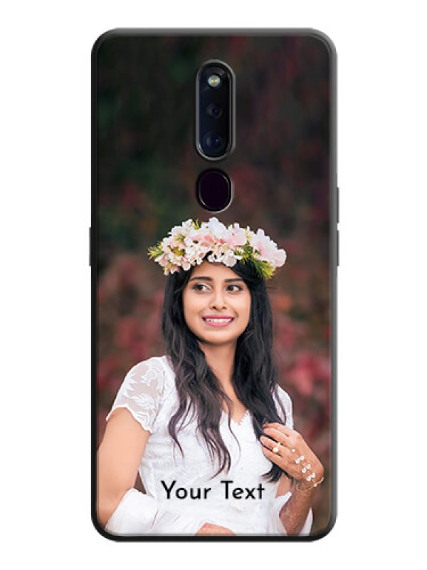 Custom Full Single Pic Upload With Text On Space Black Personalized Soft Matte Phone Covers -Oppo F11 Pro