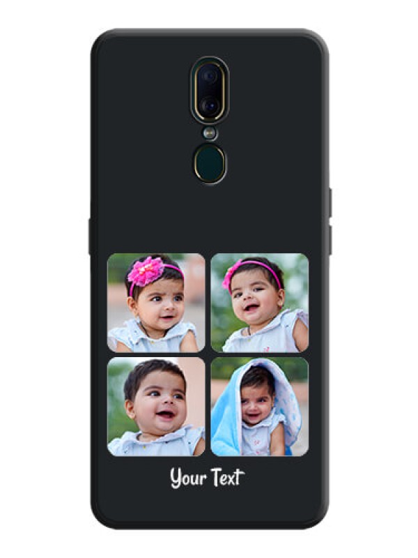 Custom Floral Art with 6 Image Holder - Photo on Space Black Soft Matte Mobile Case - Oppo F11