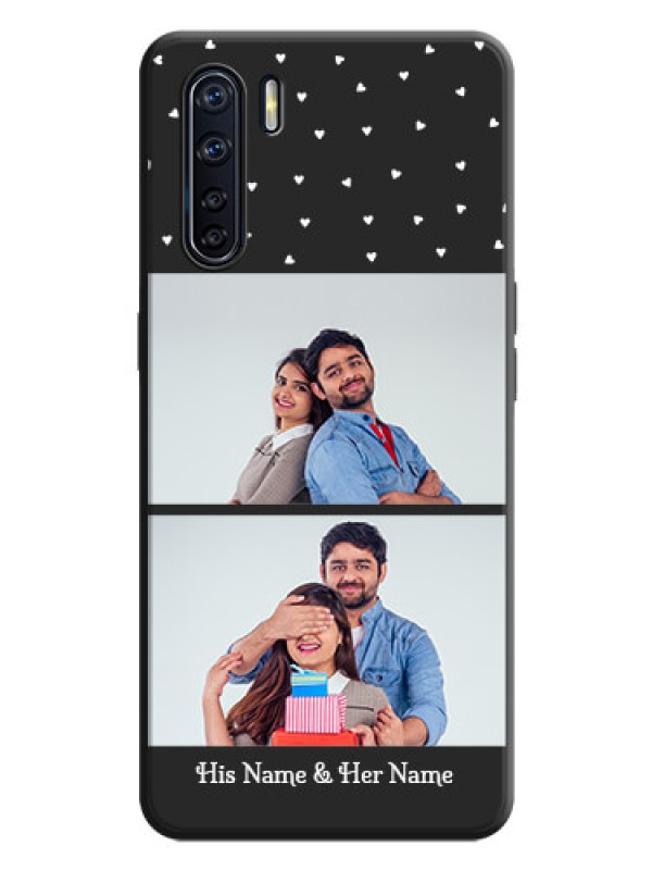 Custom Miniature Love Symbols with Name on Space Black Custom Soft Matte Back Cover - Oppo F15