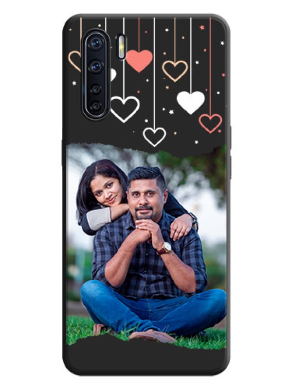 Custom Love Hangings with Splash Wave Picture on Space Black Custom Soft Matte Phone Back Cover - Oppo F15