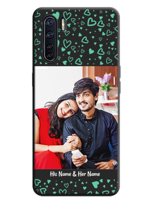 Custom Sea Green Indefinite Love Pattern - Photo on Space Black Soft Matte Mobile Cover - Oppo F15