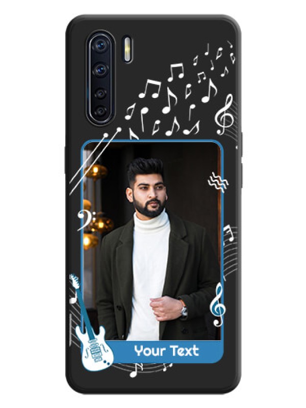 Custom Musical Theme Design with Text - Photo on Space Black Soft Matte Mobile Case - Oppo F15