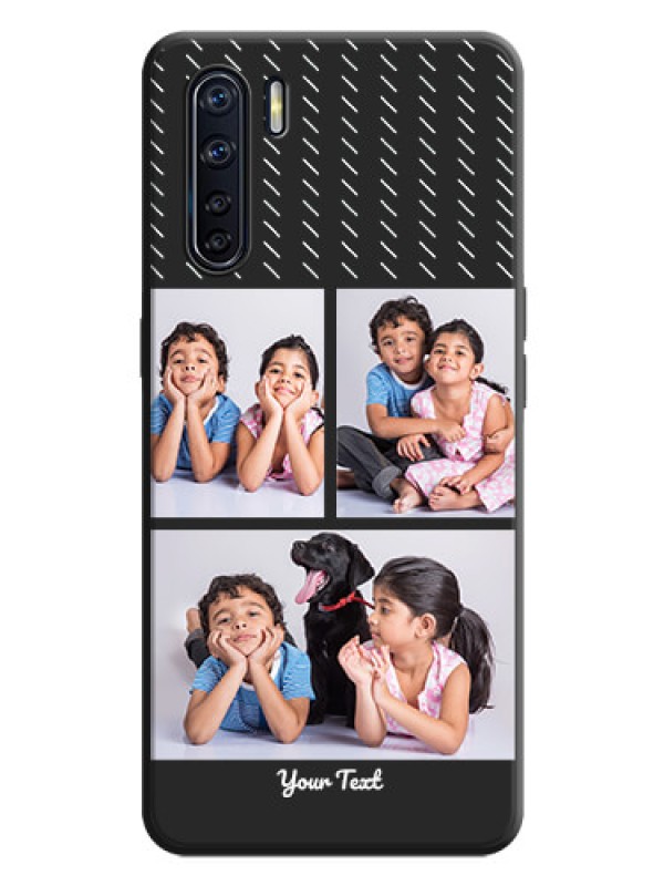 Custom Cross Dotted Pattern with 2 Image Holder  on Personalised Space Black Soft Matte Cases - Oppo F15