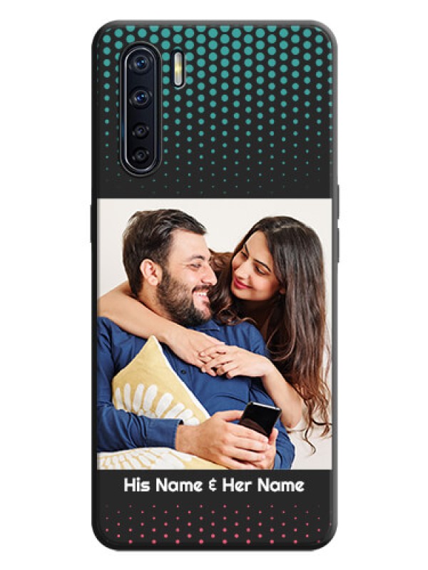 Custom Faded Dots with Grunge Photo Frame and Text on Space Black Custom Soft Matte Phone Cases - Oppo F15