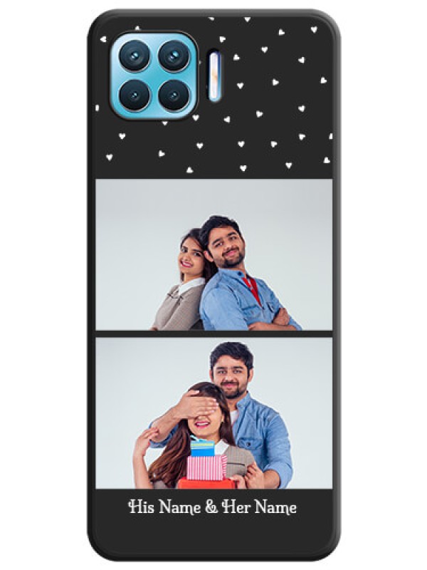 Custom Miniature Love Symbols with Name on Space Black Custom Soft Matte Back Cover - Oppo f17 pro