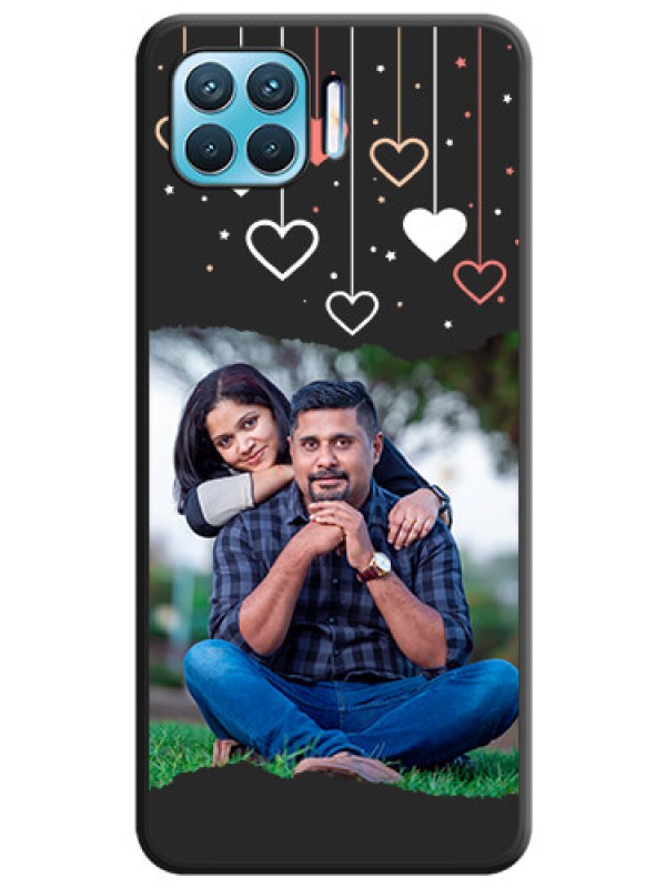 Custom Love Hangings with Splash Wave Picture on Space Black Custom Soft Matte Phone Back Cover - Oppo f17 pro