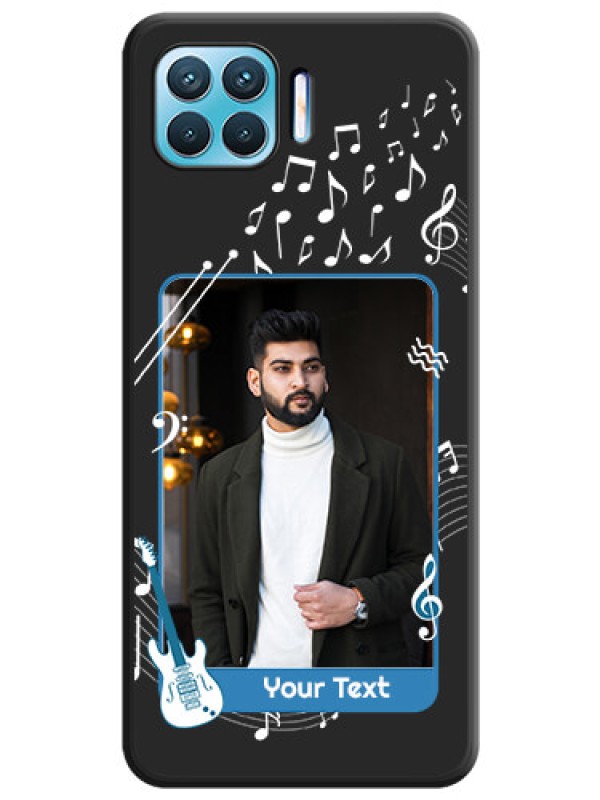 Custom Musical Theme Design with Text on Photo on Space Black Soft Matte Mobile Case - Oppo f17 pro