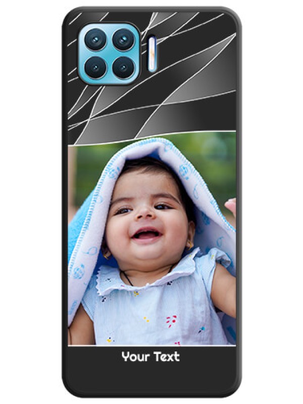 Custom Mixed Wave Lines on Photo on Space Black Soft Matte Mobile Cover - Oppo f17 pro