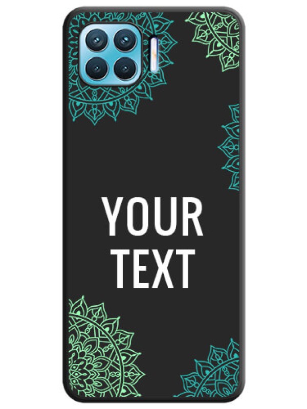 Custom Your Name with Floral Design on Space Black Custom Soft Matte Back Cover - Oppo f17 pro