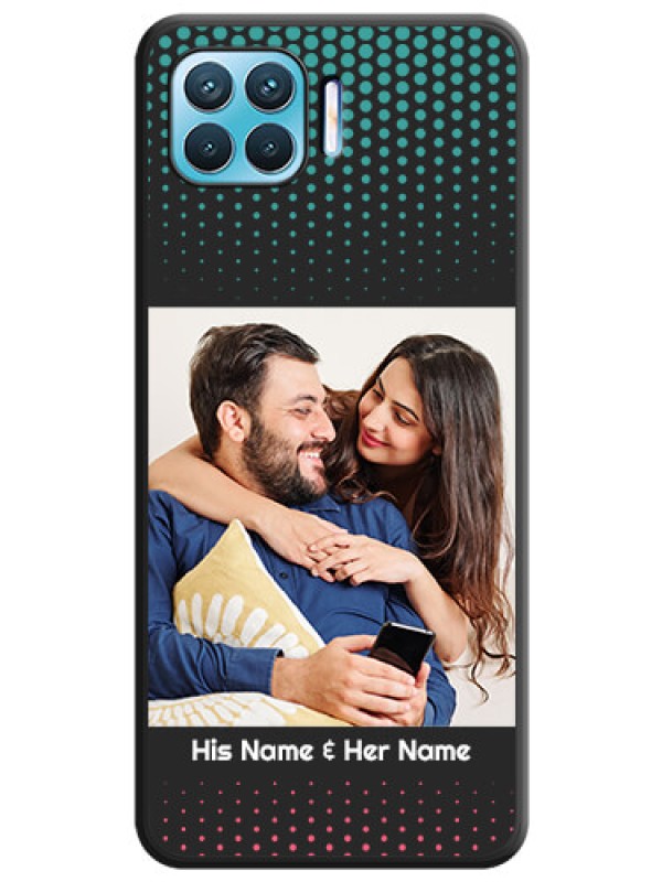 Custom Faded Dots with Grunge Photo Frame and Text on Space Black Custom Soft Matte Phone Cases - Oppo f17 pro