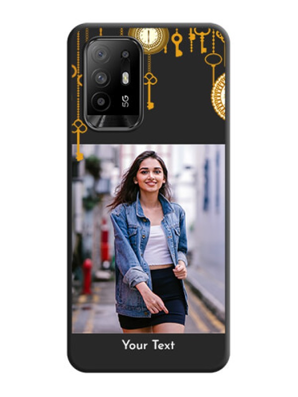 Custom Decorative Design with Text on Space Black Custom Soft Matte Back Cover - Oppo F19 Pro Plus 5G
