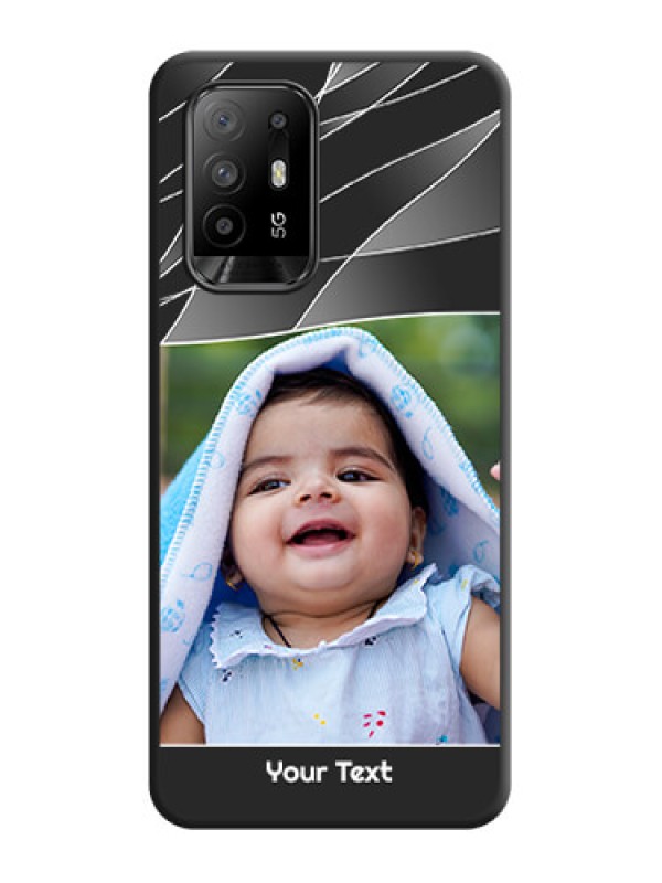 Custom Mixed Wave Lines on Photo on Space Black Soft Matte Mobile Cover - Oppo F19 Pro Plus 5G