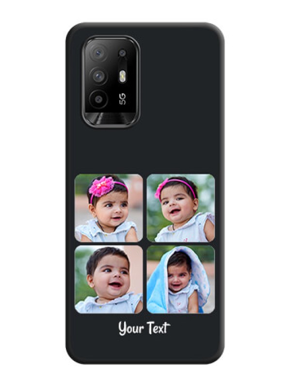 Custom Floral Art with 6 Image Holder on Photo on Space Black Soft Matte Mobile Case - Oppo F19 Pro Plus 5G