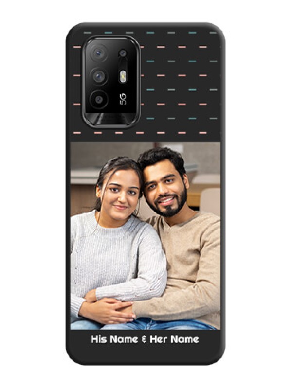 Custom Line Pattern Design with Text on Space Black Custom Soft Matte Phone Back Cover - Oppo F19 Pro Plus 5G