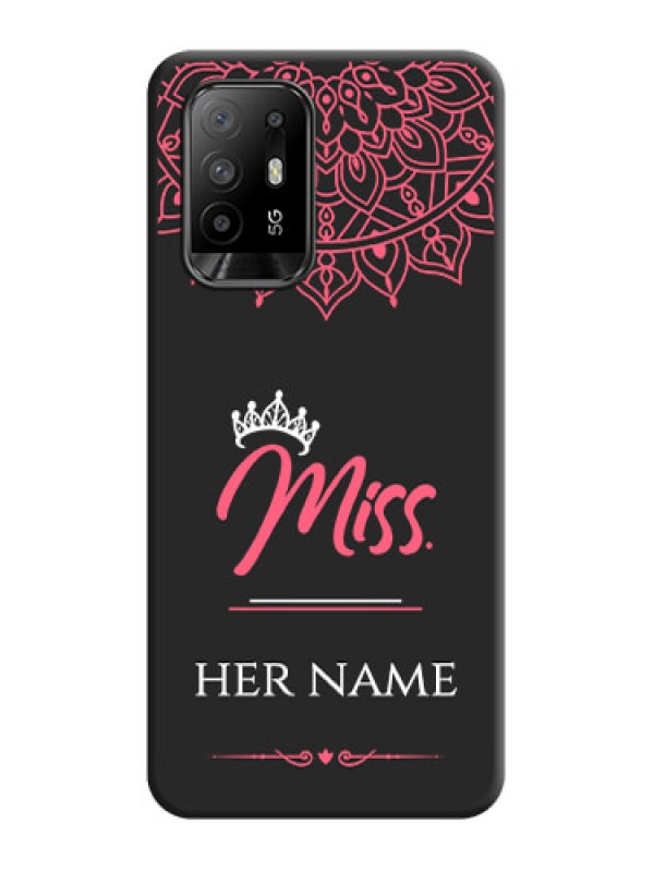 Custom Mrs Name with Floral Design on Space Black Personalized Soft Matte Phone Covers - Oppo F19 Pro Plus 5G