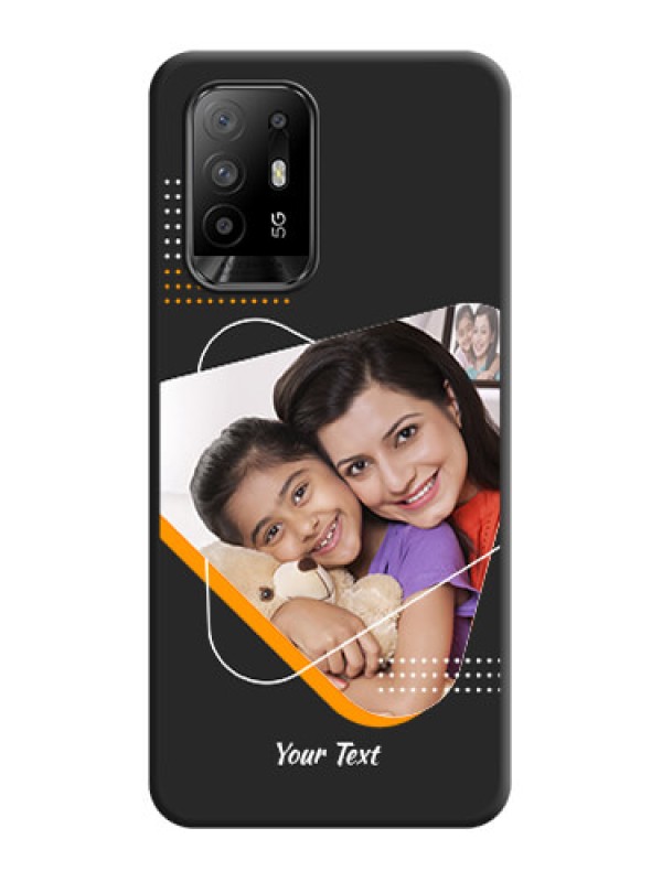 Custom Yellow Triangle on Photo on Space Black Soft Matte Phone Cover - Oppo F19 Pro Plus 5G