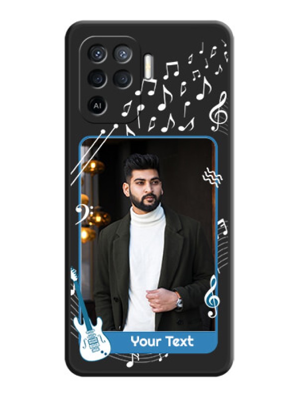 Custom Musical Theme Design with Text on Photo on Space Black Soft Matte Mobile Case - Oppo F19 Pro