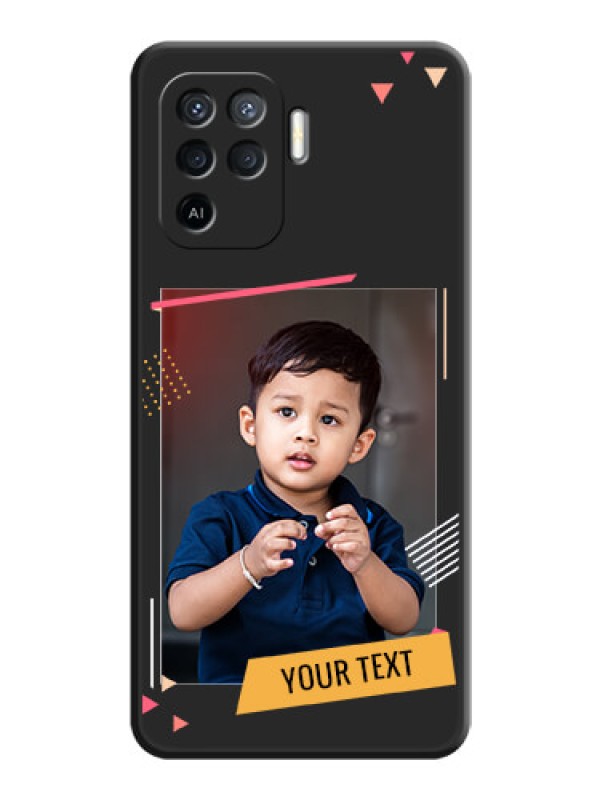 Custom Photo Frame with Triangle Small Dots on Photo on Space Black Soft Matte Back Cover - Oppo F19 Pro