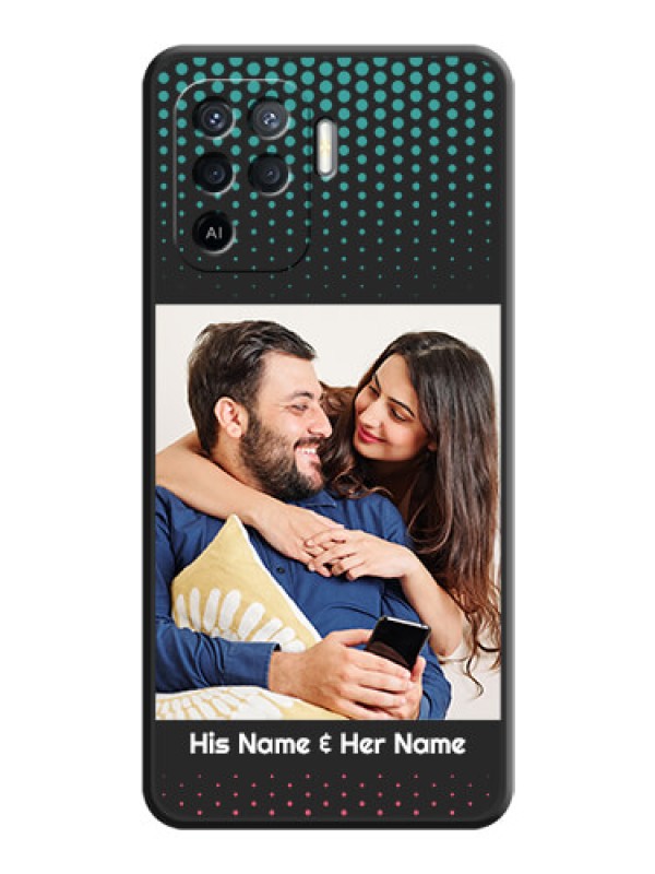 Custom Faded Dots with Grunge Photo Frame and Text on Space Black Custom Soft Matte Phone Cases - Oppo F19 Pro