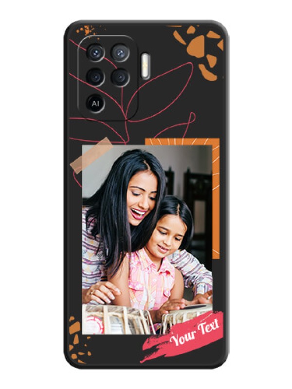 Custom Orange Photo Frame on Space Black Custom Soft Matte Phone Back Cover - Oppo F19 Pro