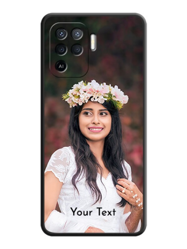 Custom Full Single Pic Upload With Text On Space Black Personalized Soft Matte Phone Covers -Oppo F19 Pro