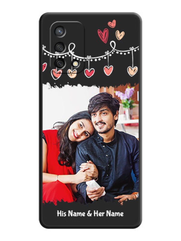 Custom Pink Love Hangings with Name on Space Black Custom Soft Matte Phone Cases - Oppo F19