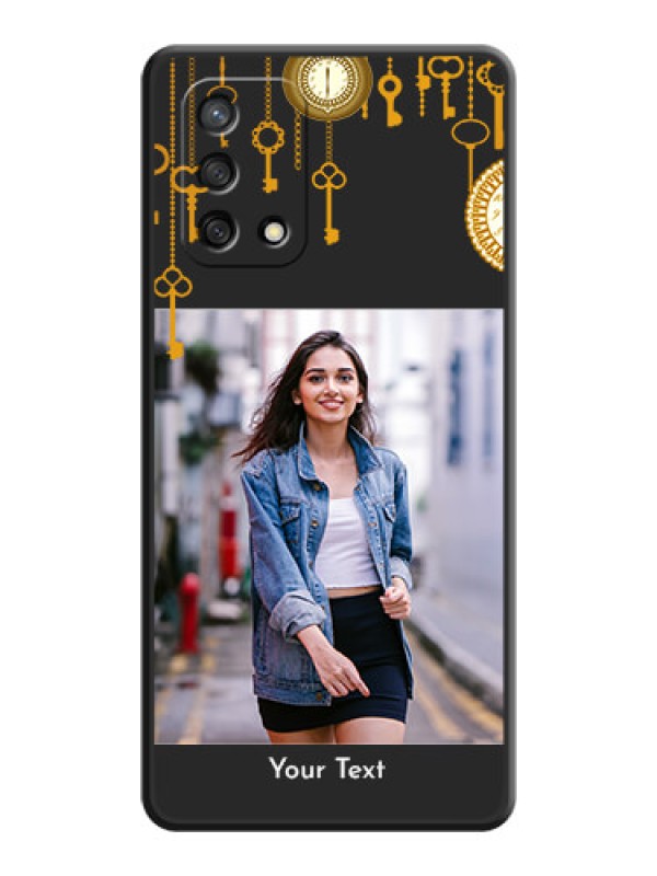 Custom Decorative Design with Text on Space Black Custom Soft Matte Back Cover - Oppo F19
