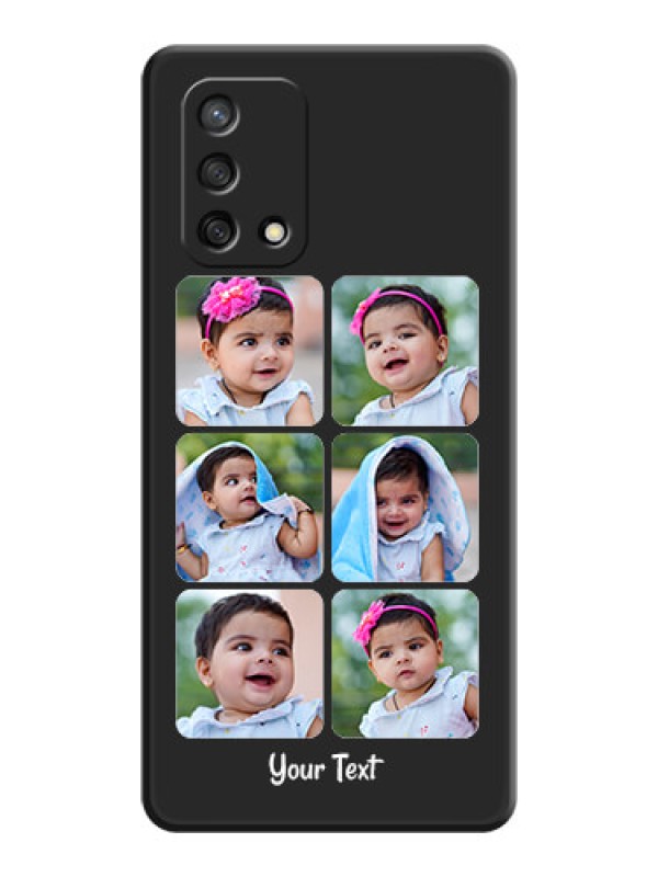 Custom Floral Art with 6 Image Holder on Photo on Space Black Soft Matte Mobile Case - Oppo F19